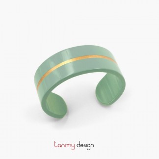 Light green Esma lacquer bracelet D6,5*H2,5cm